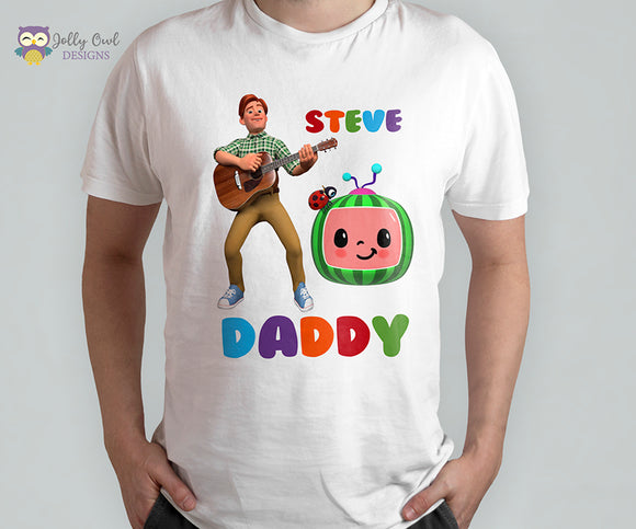 Cocomelon Iron On Transfer T-shirt Design / Birthday Family T-shirt For Daddy or Dad / Digital File Only