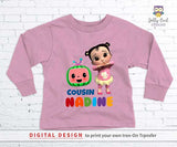 Cocomelon Iron On Transfer T-shirt Design / Birthday Family T-shirt For a Girl Cousin, Friend, or Classmate