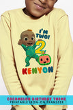 Cocomelon Birthday Party Printable T-shirt Iron On Transfer - African American - Personalized For Age 2