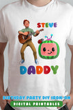 Cocomelon Iron On Transfer T-shirt Design / Birthday Family T-shirt For Daddy or Dad / Digital File Only