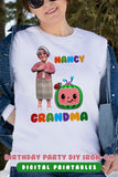 Cocomelon Iron On Transfer T-shirt Design / Birthday Family T-shirt For Grandma or Grandmother - Digital File Only