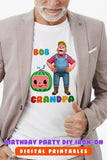 Cocomelon Iron On Transfer T-shirt Design / Birthday Family T-shirt For Grandpa or Grandfather - Digital File Only