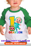 Cocomelon Birthday T-Shirt Design - Digital Design for Iron On Transfer - Personalized - for Age One