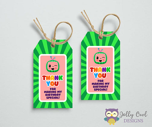 Cocomelon Party Thank You Tag or Favor Tag - Digital File