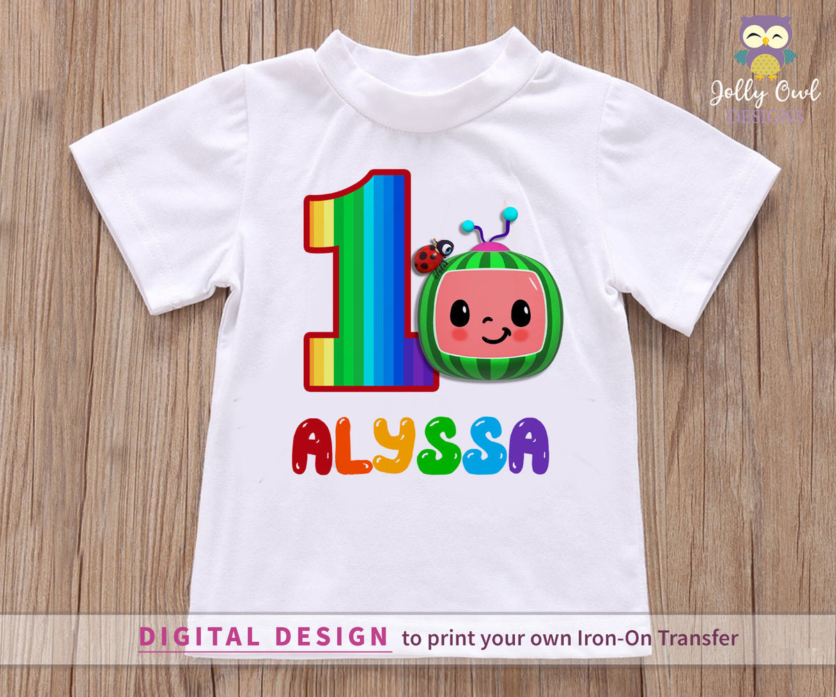 Cocomelon Birthday T-Shirt Design - Digital Design for Iron On Transfe ...