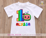 Cocomelon Birthday T-Shirt Design - Digital Design for Iron On Transfer - Personalized For Age 1