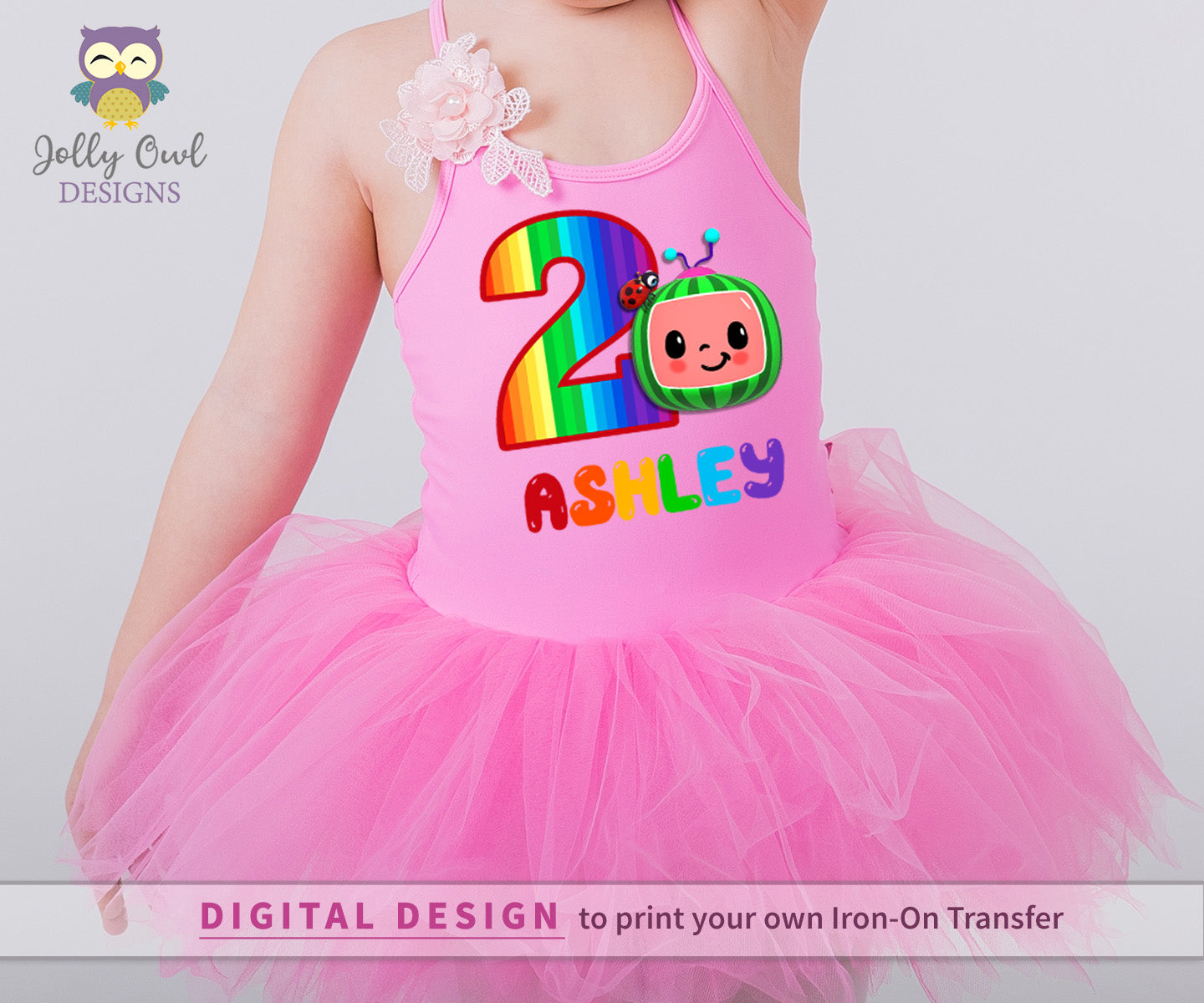 open lace back dress Cocomelon Party Printable T-shirt Iron On Transfer