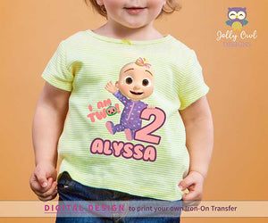 Cocomelon Birthday Party Printable Tshirt Iron On Transfer - Personalized