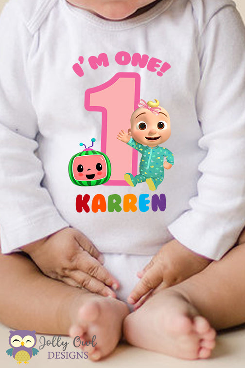 Cocomelon Birthday T Shirt Design Digital Design for Iron On Transfer Personalized For Age 1