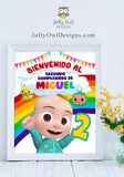 Cocomelon Birthday Party Welcome Sign in Spanish- Feliz Cumpleanos cartel de Bienvenida