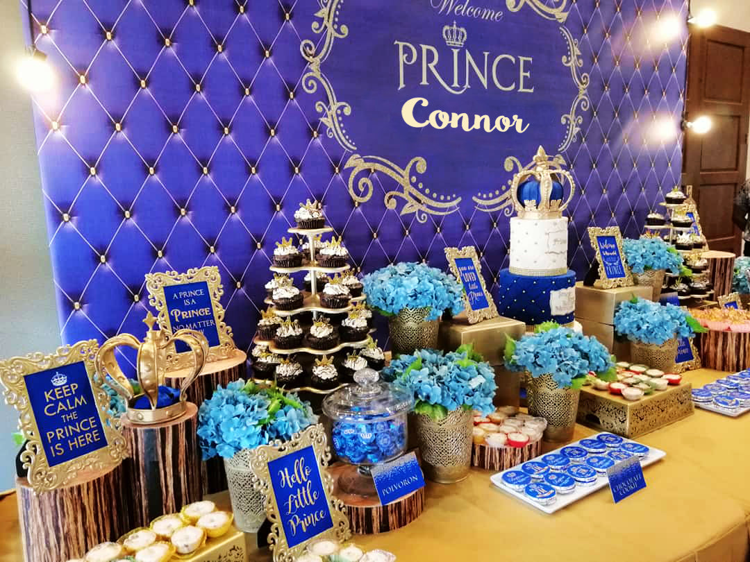 Table Decorations Baby Blue And Gold Baby Shower Decorations Royal