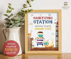 Dragons Love Tacos Birthday Party Sign - Sanitizing Station