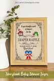Story Book Themed Baby Shower - Diaper Raffle Sign