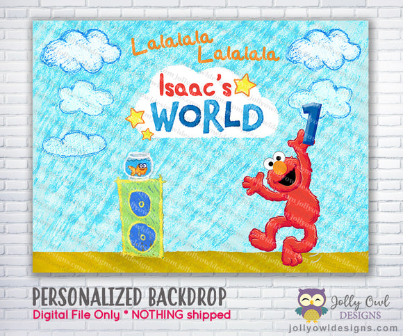 Elmo's World Birthday Party Backdrop - Digital File