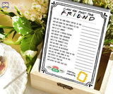 Friends TV Show Bridal Shower - Find The Friend or Guest game