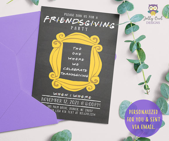 FRIENDS TV Show Thanksgiving Dinner Party Invitation