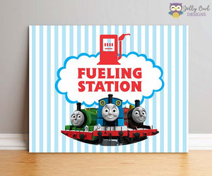 Thomas The Train Birthday Party Sign - Fueling Station