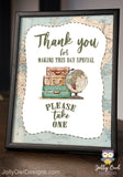 Thank You, Please Take One Favor Table Sign - Printable Signage for Vintage Travel Theme Baby Shower, Birthday, Retirement, Bridal Shower, Bachelorette, Farewell Party