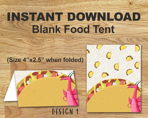 Dragons Love Tacos Theme party Food Tent Label
