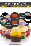 FRIENDS TV Cupcake Toppers |  Birthday Party Circles