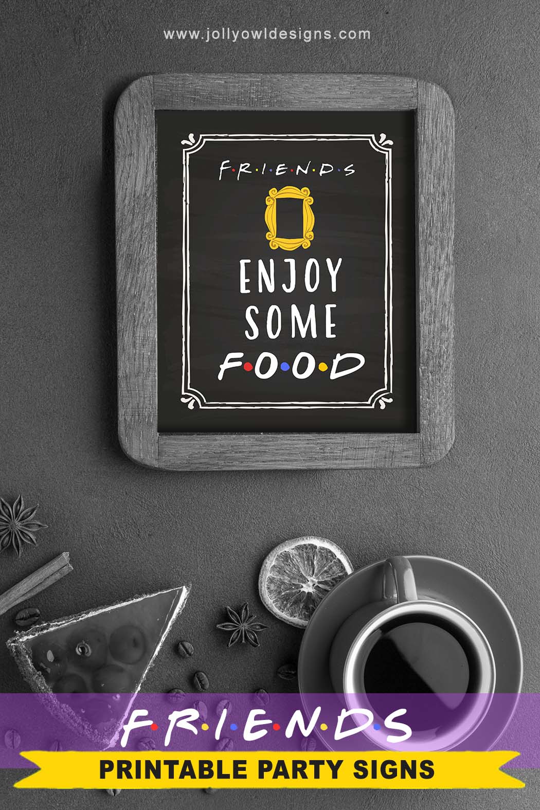 Friends Kitchen Sign Friends Tv Party Food Sign – Jolly Owl Designs