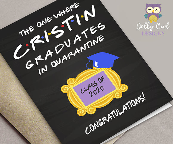 FRIENDS TV Show Personalized Graduation Greeting Card - Digital File Jolly Owl Designs FRIENDS TV Show Personalized Graduation Greeting Card - Digital File Jolly Owl Designs