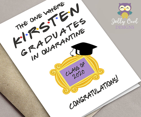 FRIENDS TV Show Personalized Graduation Greeting Card - Digital File FRIENDS TV Show Personalized Graduation Greeting Card - Digital File
