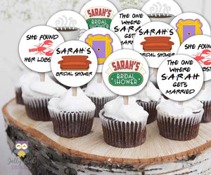 Friends TV Cupcake Toppers | Personalized Bridal Shower Circles