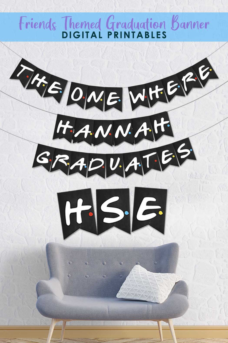Friends TV Show Graduation Party Banner – Jolly Owl Designs