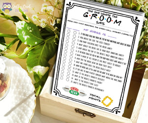 Friends TV Show Bridal Shower Game - What Did The Groom Say About His Bride?