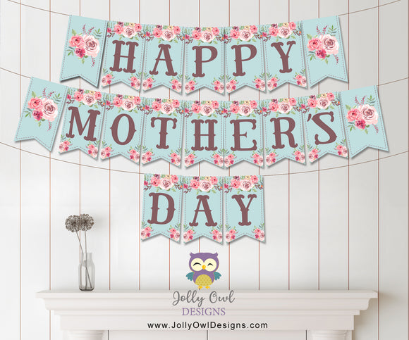 Happy Mother's Day Printable Banner Instant Digital Download