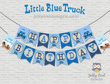 Little Blue Truck Happy Birthday Banner