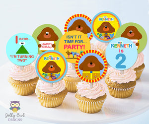 Hey Duggee Personalized Cupcake Toppers - Digital File