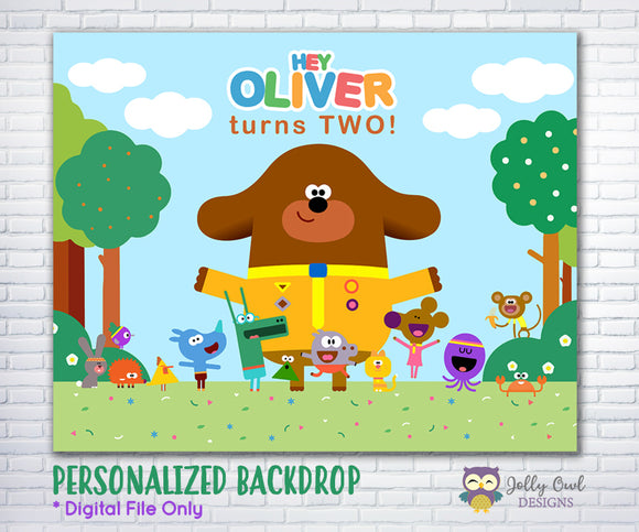 Hey Duggee Birthday Party Backdrop Banner - Digital Printable File