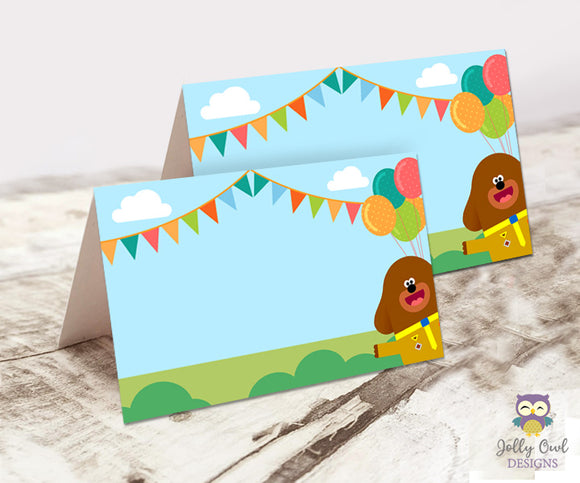 Blank Food Tent Label for Hey Duggee Party Theme