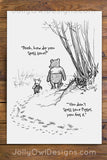 Vintage Classic Winnie The Pooh Quotes - How Do You Spell Love? You Don't Spell Love Piglet, You Feel It - A.A. Milne / Wall Art Digital Download
