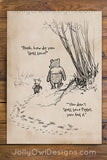 Vintage Classic Winnie The Pooh Quotes - How Do You Spell Love? You Don't Spell Love Piglet, You Feel It - A.A. Milne / Wall Art Digital Download