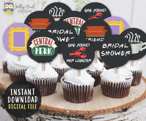 FRIENDS TV Cupcake Toppers | Bridal Shower Party Circles