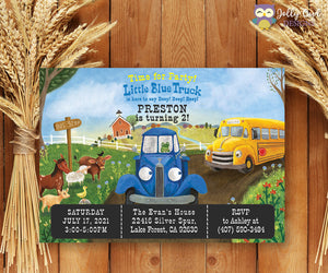 Little Blue Truck Birthday Party Invitation Digital Printable Design