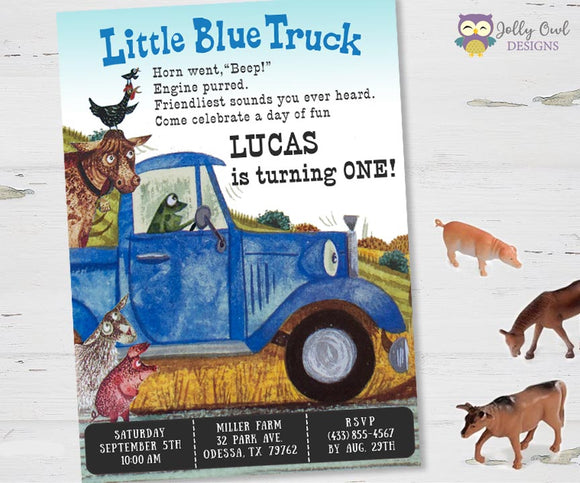 Little Blue Truck Birthday Party Invitation