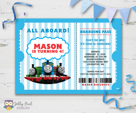 Thomas The Train Birthday Party Invitation