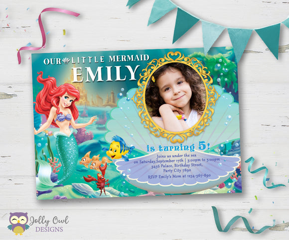 Little Mermaid Birthday Party Invitation