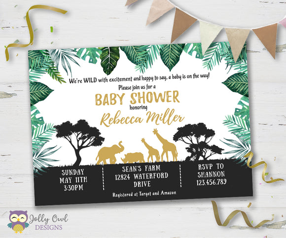 Safari Themed Baby Shower Party Invitation