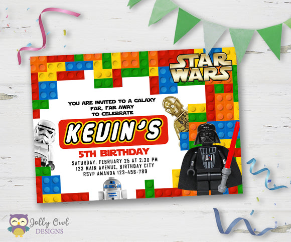 Lego Starwars Birthday Party Invitation