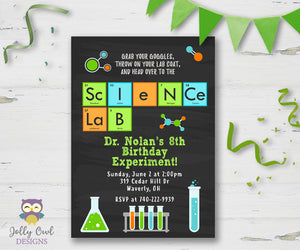 Science Laboratory Birthday Party Invitation