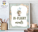 Printable Signage for Vintage Travel Theme Baby Shower - Table Signs
