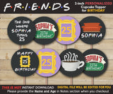 Friends TV Cupcake Toppers - Personalized Birthday Party Circles