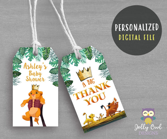 The Lion King Thank You Tag - Gift Label