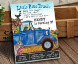 Little Blue Truck Birthday Party Invitation with Thank You Card