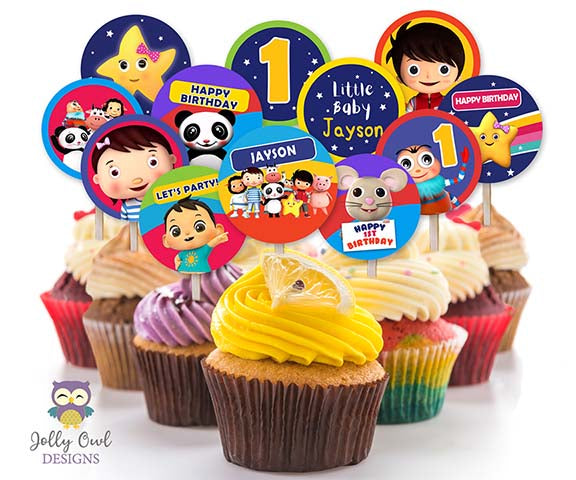 Winnie The Pooh Cupcake Toppers - Personalized Party Circles for